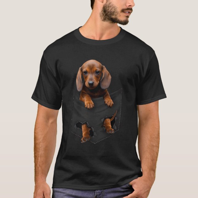 Dachshund in my Pocket Dachshund Älskare Shirt Wei T (Framsida)