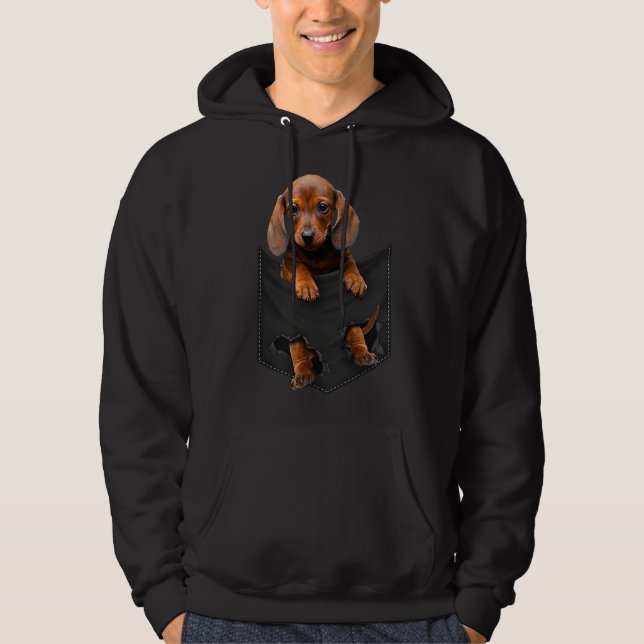 Dachshund in my Pocket Dachshund Weiner Hund Gift Hoodie (Framsida)