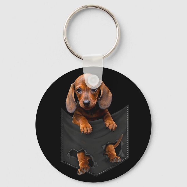 Dachshund in my Pocket Dachshund Weiner Hund Gift Nyckelring (Framsida)