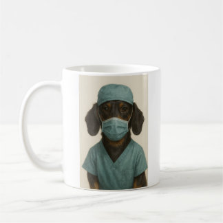 Dachshund in Scrubs Kaffemugg