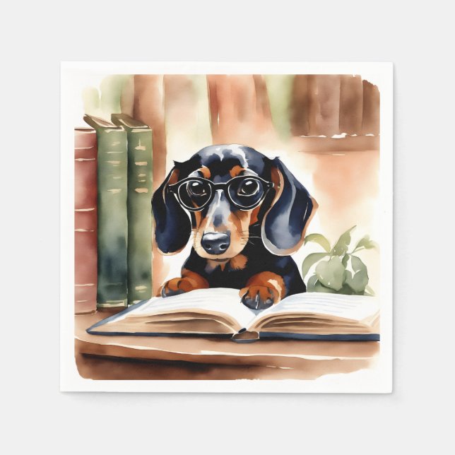 Dachshund in Watercolor Art Art Pappersservett (Framsidan)