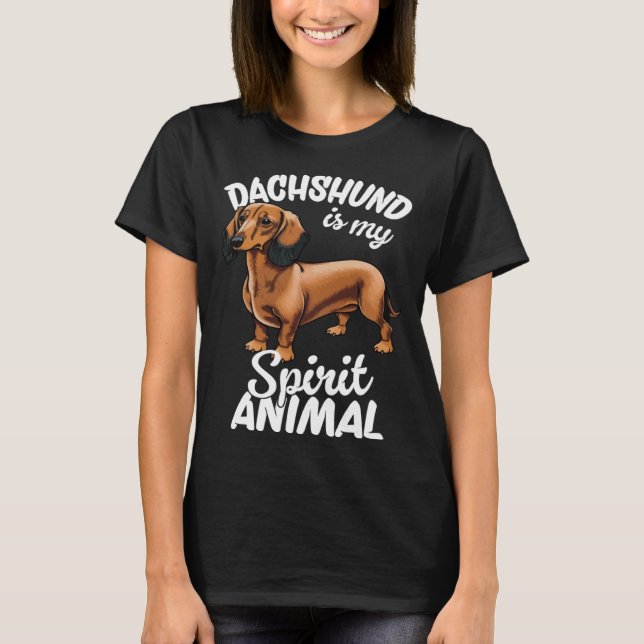 Dachshund Is My Spirit Animal  2 T Shirt (Framsida)