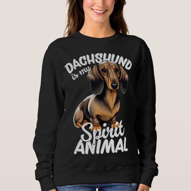 Dachshund Is My Spirit Animal T Shirt (Framsida)