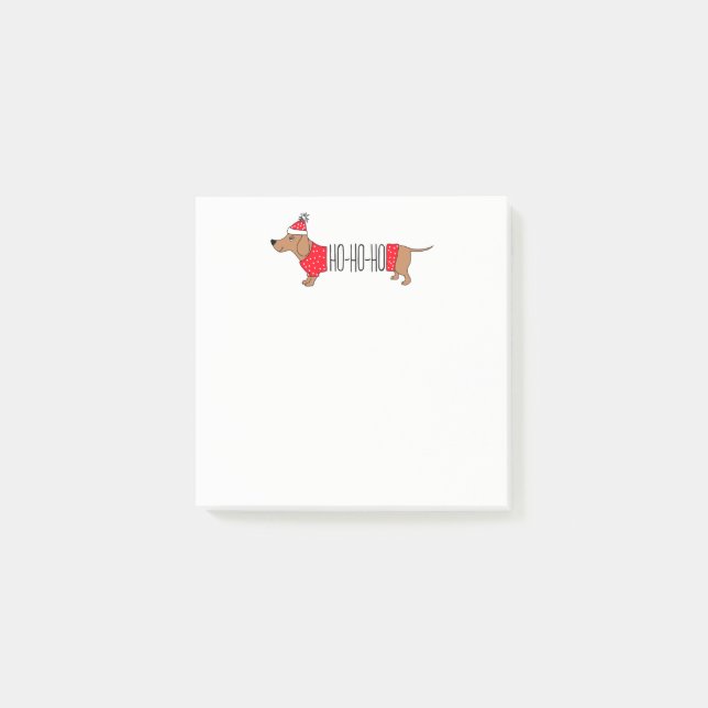 Dachshund jul 3" x 3" Post-it® Notes Post-it Block (Framsida)