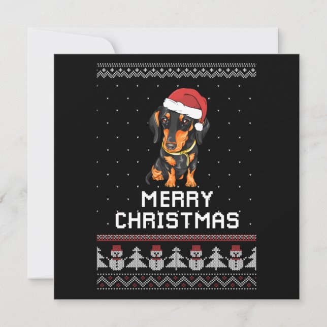 Dachshund jul anteckningskort (Framsida)