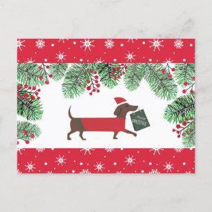 Dachshund jul Cute Hund Holly Vykort
