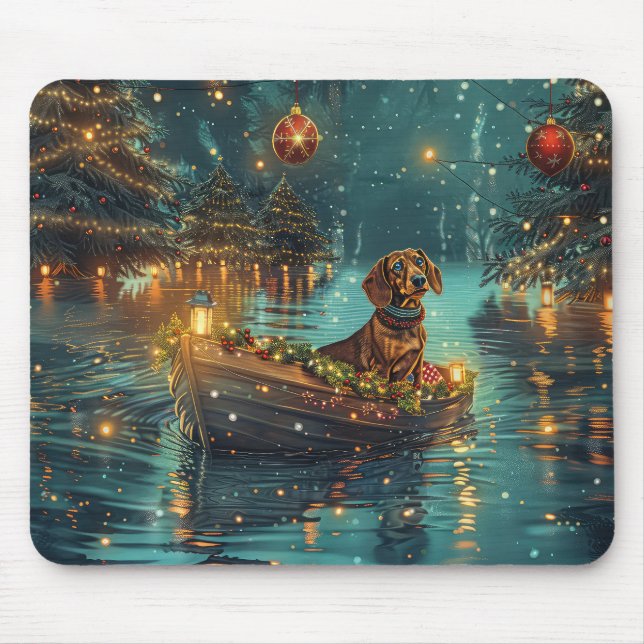 Dachshund Jul Festive Voyage Musmatta (Framsidan)