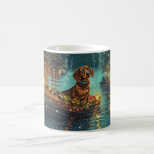 Dachshund Jul Festlig Resa Kaffemugg (Center)