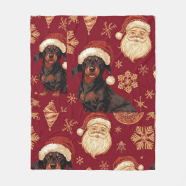 Dachshund jul fleecefilt