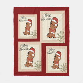 Dachshund jul fleecefilt