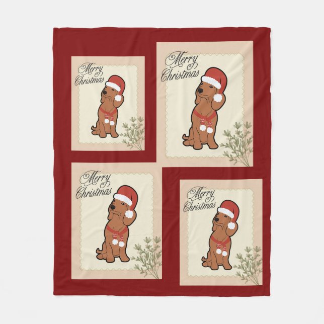 Dachshund jul fleecefilt (Framsidan)