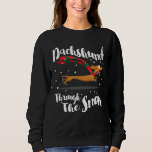 Dachshund Jul Gif genom Snö T Shirt
