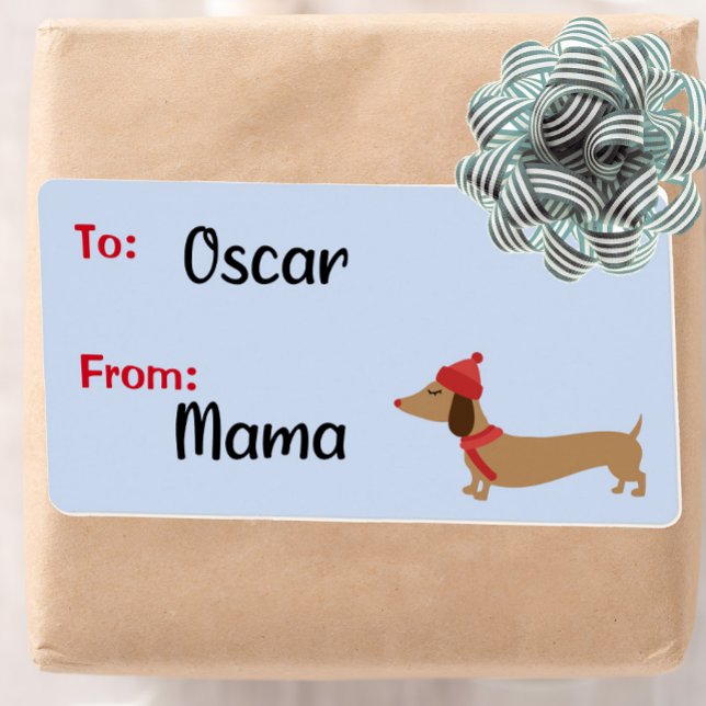 Dachshund jul Gift Märkre Sticky Labels Fraktsedel (Dachshund Christmas gift tags to help you sleigh the gift giving game this year!)
