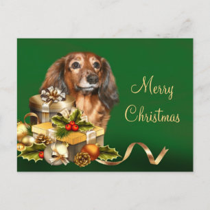 Dachshund jul helg vykort