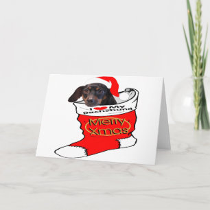 Dachshund jul helgkort