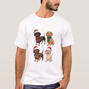 Dachshund Jul Hund Mamma Älskare Julafton Gift T Shirt