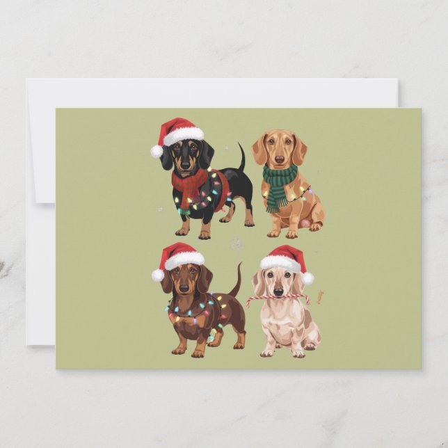 Dachshund jul hund mamma älskare julklapp julkort (Framsida)