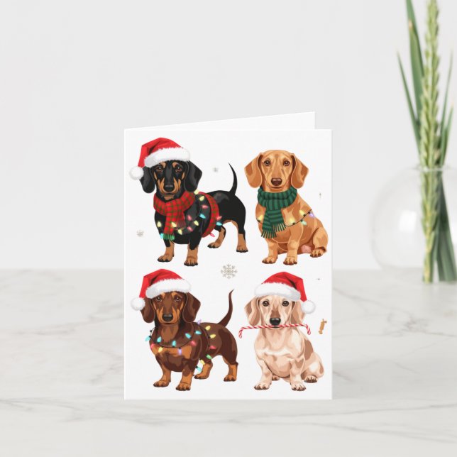 Dachshund jul hund mamma älskare julklapp  kort (Framsida)