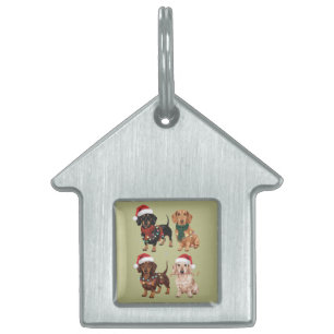 Dachshund jul hund mamma älskare julpresent ID-bricka husdjur