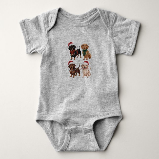 Dachshund jul hund mamma älskare julpresent t shirt (Framsida)