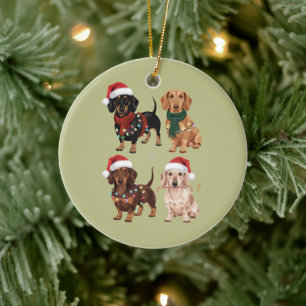 Dachshund jul hundmamma älskare julpresent julgransprydnad keramik