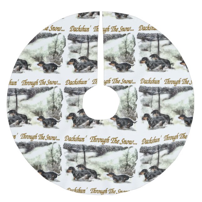 Dachshund jul julgransmatta borstad polyester (Framsidan)