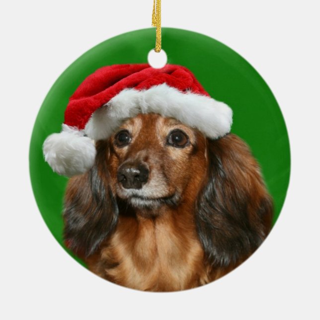 Dachshund jul julgransprydnad keramik (Baksidan)