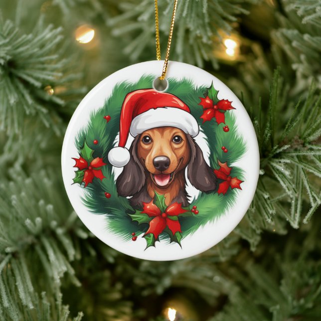 Dachshund jul julgransprydnad keramik (Träd)