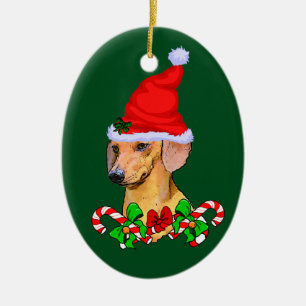 Dachshund jul julgransprydnad keramik
