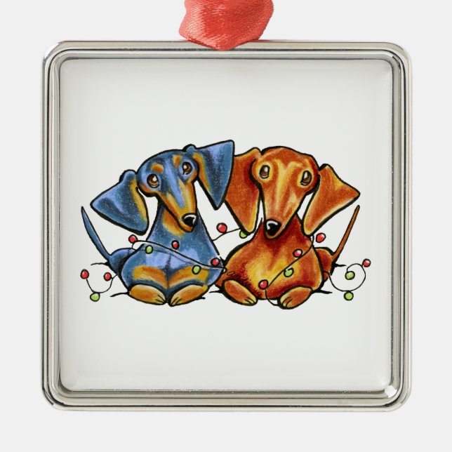 Dachshund jul julgransprydnad metall (Framsidan)