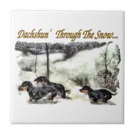 Dachshund jul kakelplatta