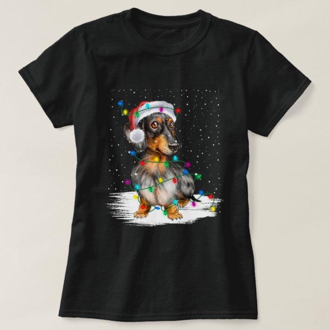 Dachshund Jul Kärlek led Gifts Cute Hund älskare T Shirt (Design framsida)