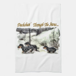 Dachshund jul kökshandduk