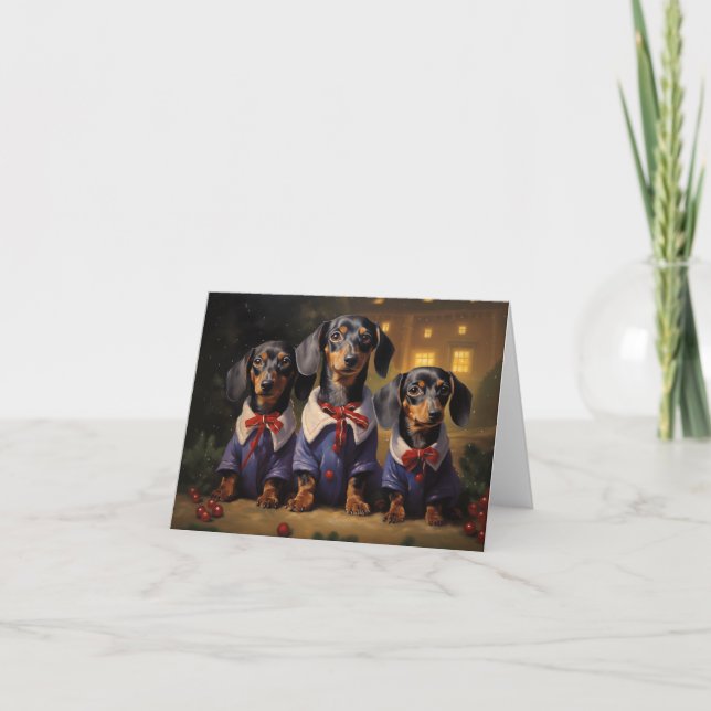 Dachshund jul kort (Framsida)