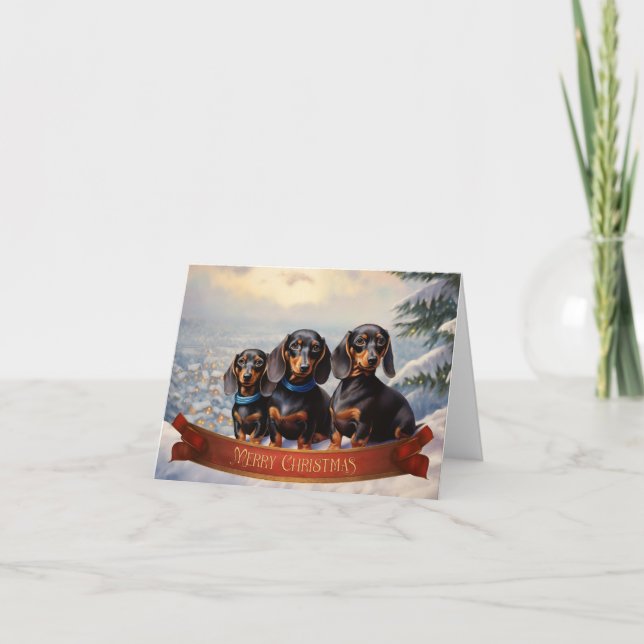 Dachshund jul kort (Framsida)
