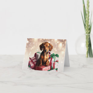 Dachshund Jul Kort för Valpar