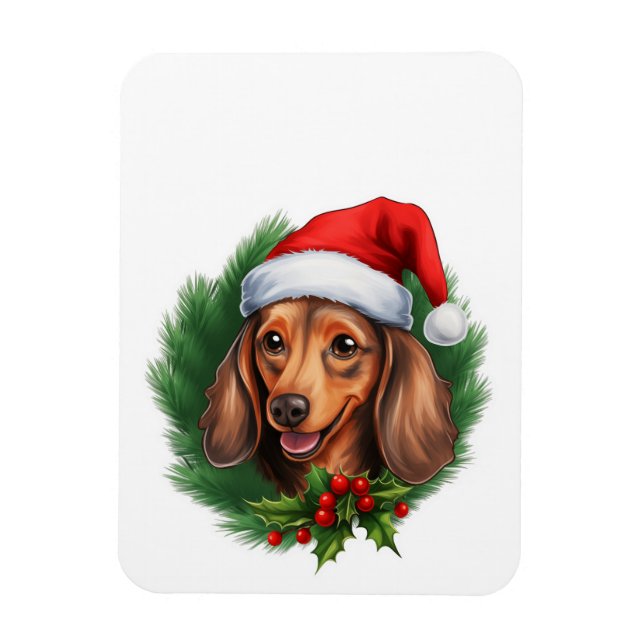 Dachshund jul magnet (Vertikal)