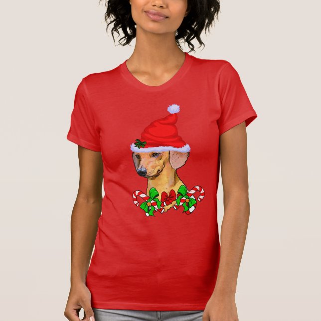 Dachshund jul Merry T Shirt (Framsida)