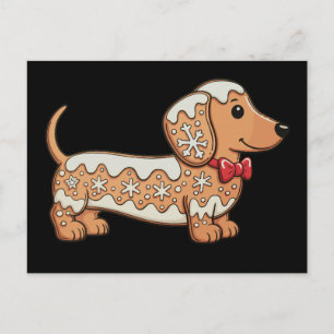 Dachshund jul pepparkakskaka vinshund helg vykort