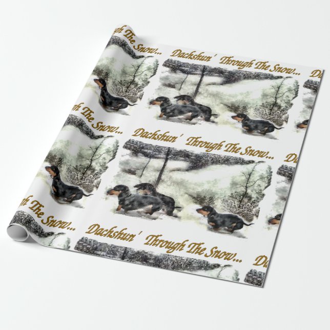 Dachshund jul presentpapper (Utrullad)