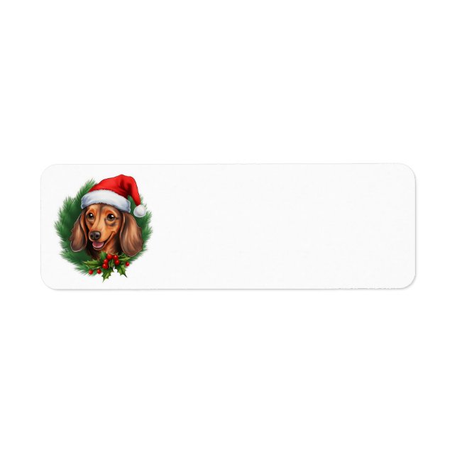 Dachshund jul returadress etikett (Framsidan)