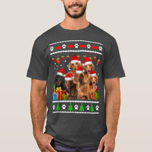Dachshund Jul Rolig hund Julafton Ljus Pajamas T Shirt