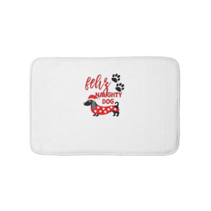 Dachshund jul Shirt _ Funny Feliz Naughty Do Badrumsmatta