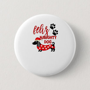 Dachshund jul Shirt _ Funny Feliz Naughty Do Knapp