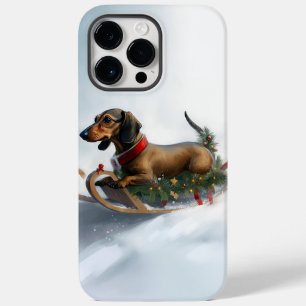 Dachshund jul snö vinter