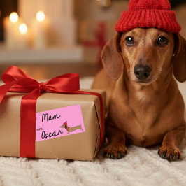 Dachshund Jul Sticky Gift Märkres Labels Fraktsedel