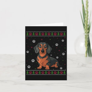 Dachshund jul Sweater Julafton Pet Animal Hund Lo Kort