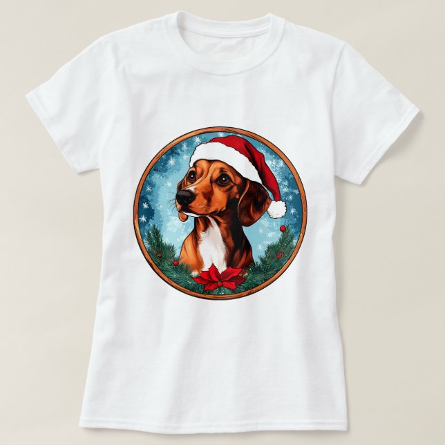 Dachshund jul t shirt (Design framsida)
