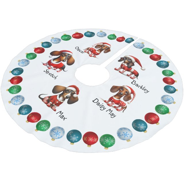 Dachshund jul Thmet Träd Skirt Julgransmatta Borstad Polyester (Vinklad)