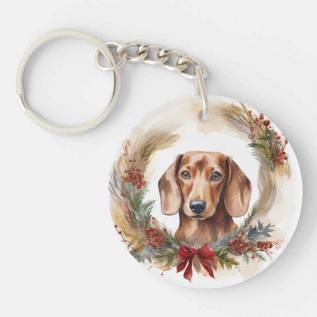 Dachshund Jul Utandning Festive Valp (Framsidan)